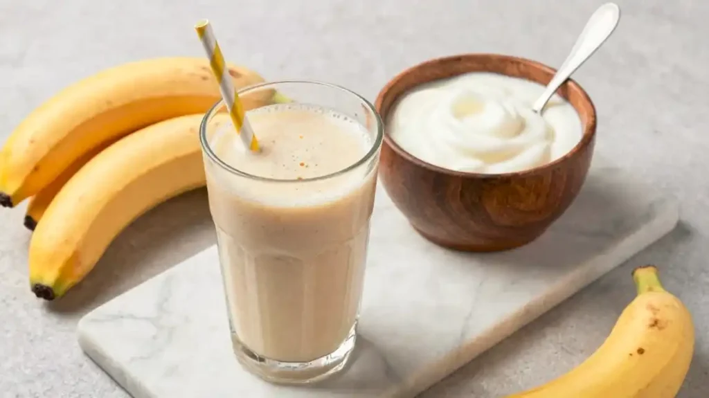 Banana Smoothie With Milk and Yogurt