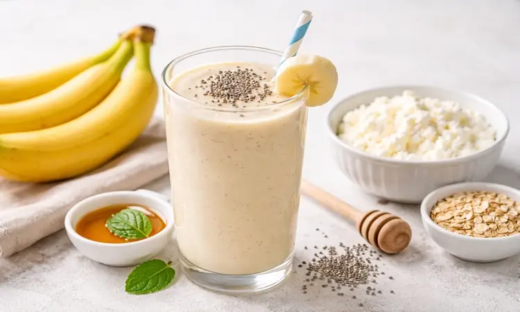 Banana Smoothie With Low-Fat Cottage Cheese for Reflux Banana Smoothie With Low-Fat Cottage Cheese for Reflux