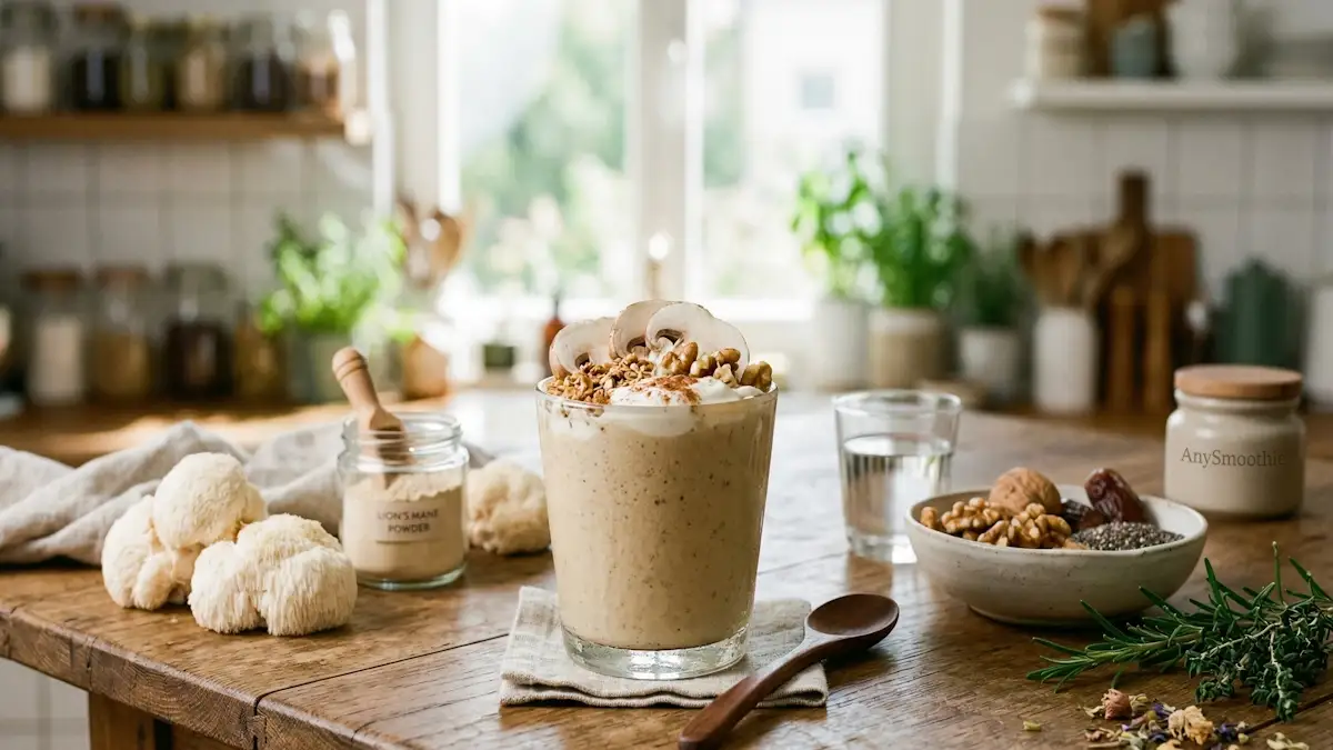 Lion’s Mane Mushroom Smoothie for Memory and Nerve Health